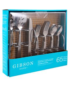 Gibson Home Prato 65 Piece Flatware Set with Wire Caddy