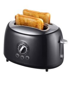 Brentwood Cool Touch 2-Slice Extra Wide Slot Retro Toaster in Black